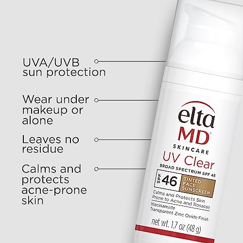 EltaMD UV Clear Tinted Sunscreen SPF 46 – Oil-Free, Dermatologist Recommended