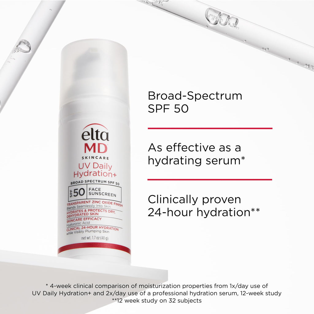 EltaMD UV Daily Hydration+ SPF 50 — Lightweight Hybrid Sunscreen with Hyaluronic Acid