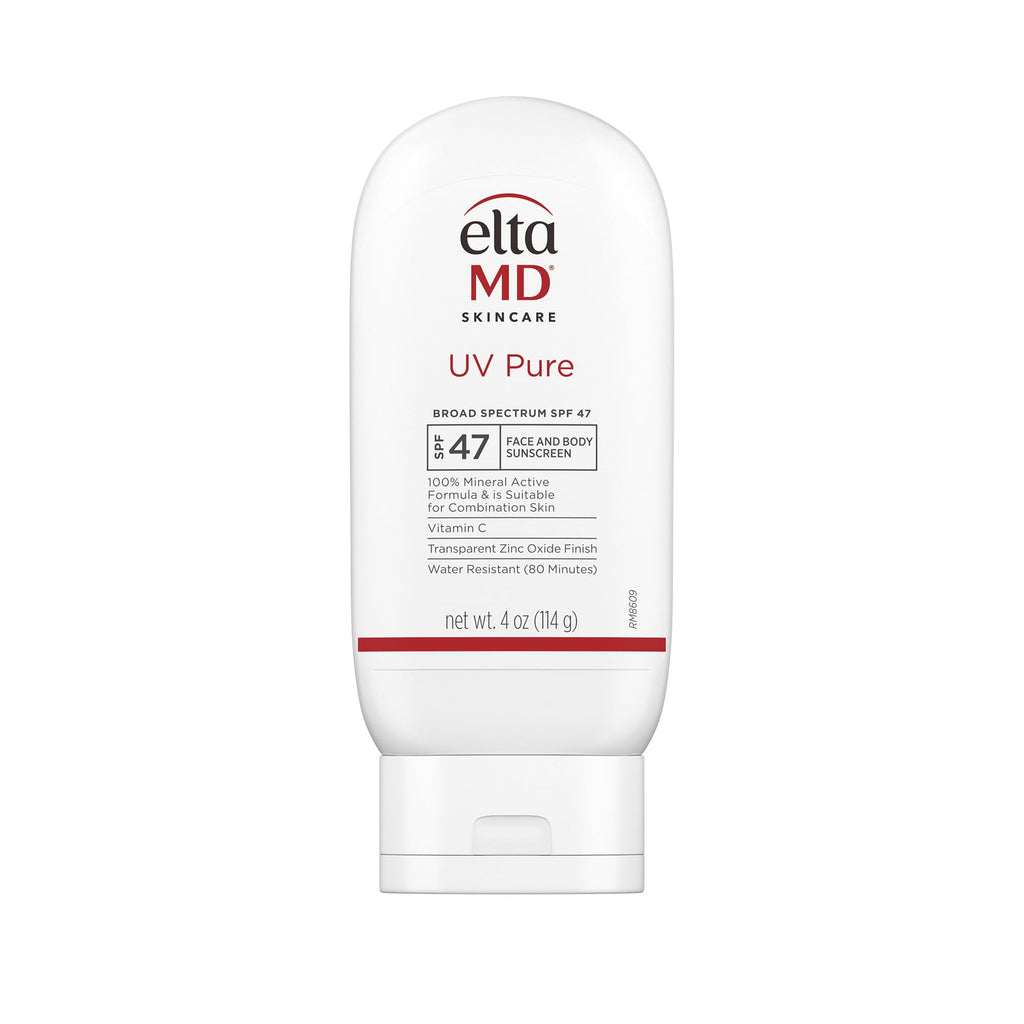 EltaMD UV Pure Face & Body Sunscreen SPF 47 – Mineral, Oil-Free, Water-Resistant (80 min) | 4 oz