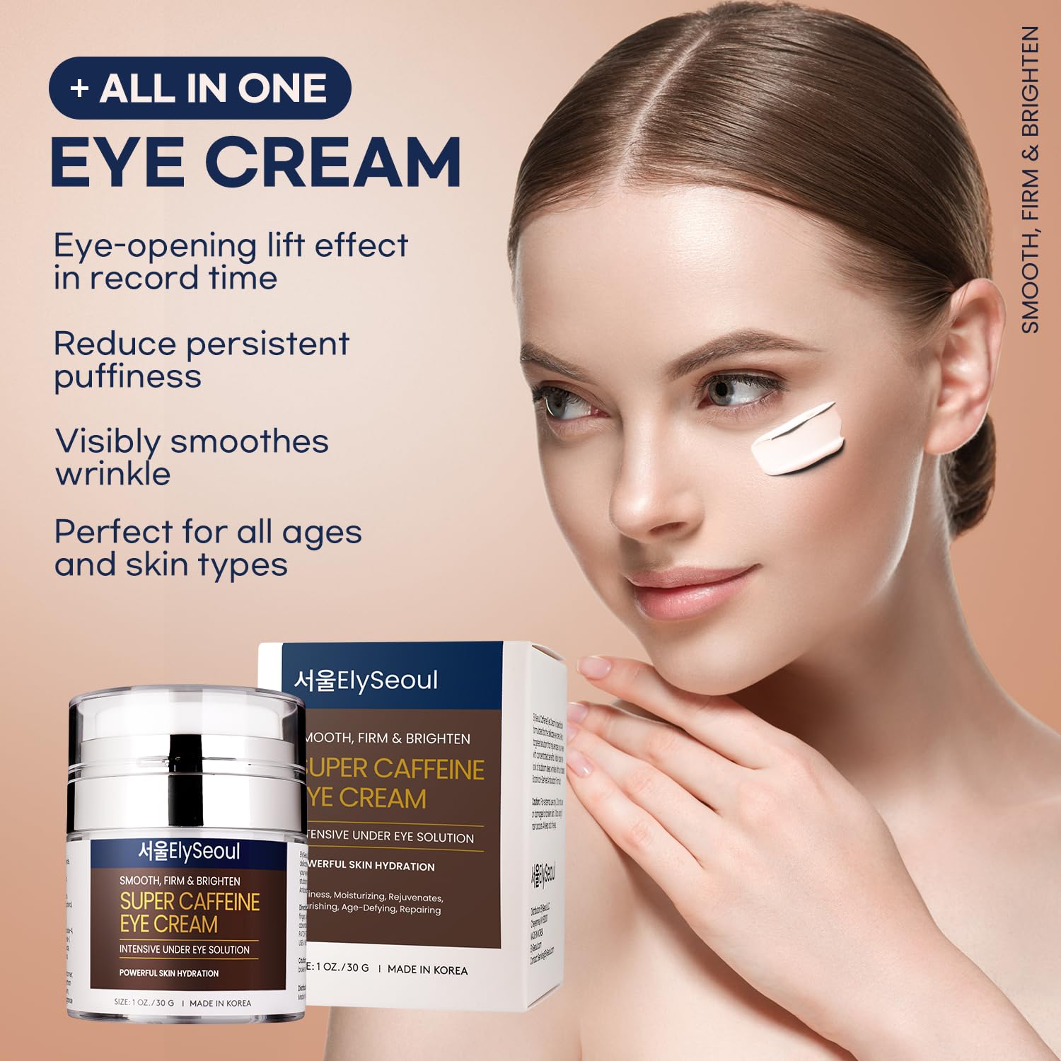 ElySeoul Korean Caffeine Collagen Eye Cream – Puffiness, Dark Circles & Hydration