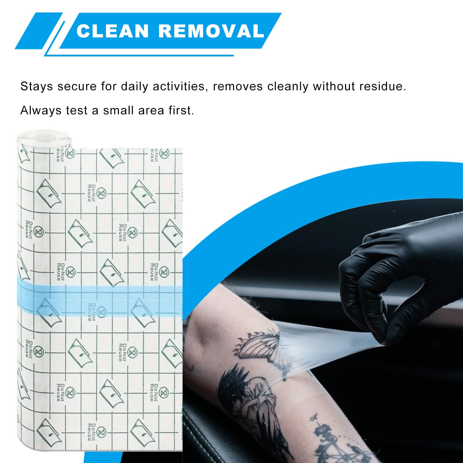 Emalla 9 Rolls Second Skin Tattoo Cover – Waterproof Breathable Aftercare Patch (2-inch, 4-inch, 6-inch x 2.2 yd)