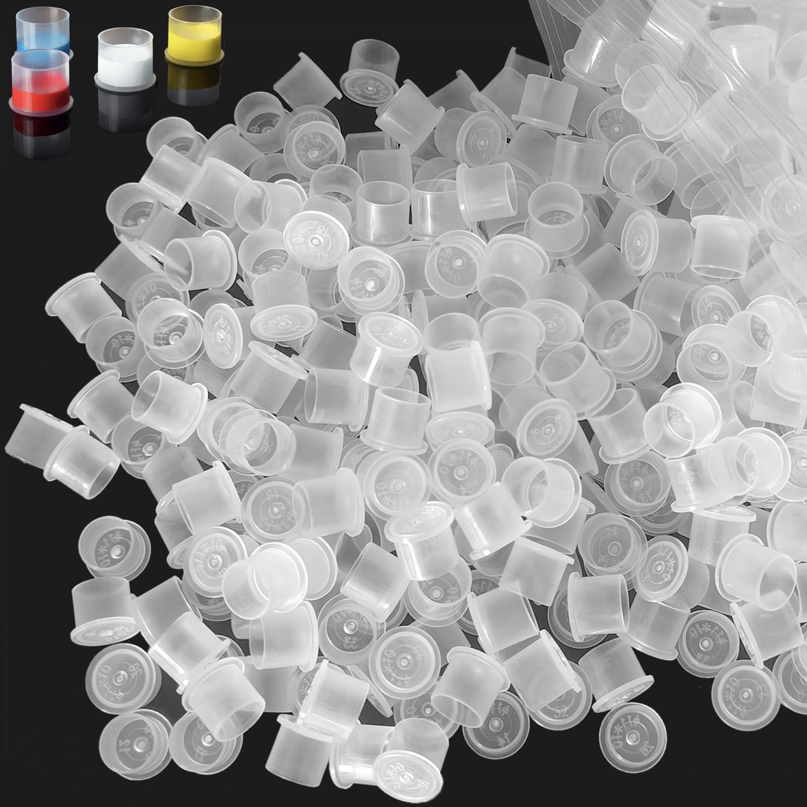 Emalla Tattoo Ink Caps - 1000pcs 11mm Disposable Cups for Tattoo Ink