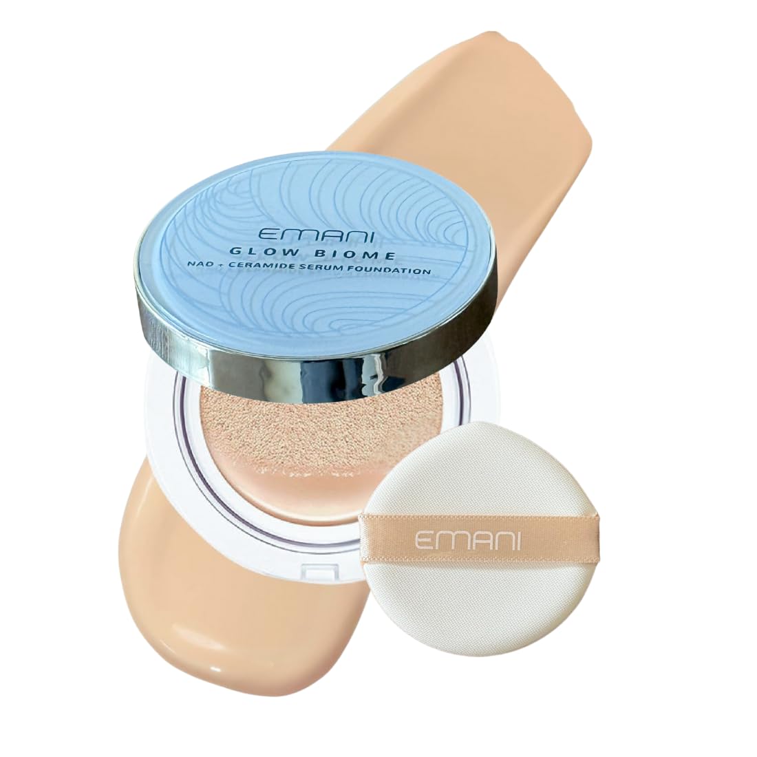 Emani Glow Biome NAD+ Serum Foundation for Sensitive Skin | Lightweight, Skin-Like Coverage