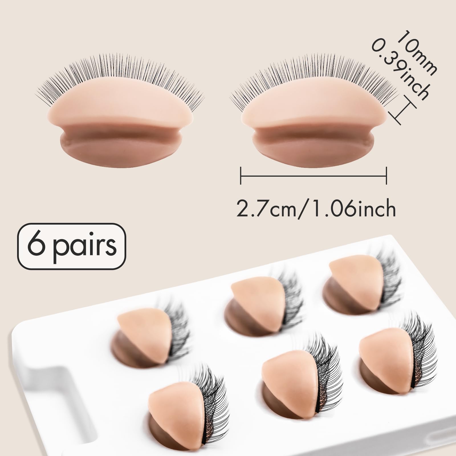 Embagol 6 Pairs Double-Layer Replacement Eyelids for Lash Extension Practice