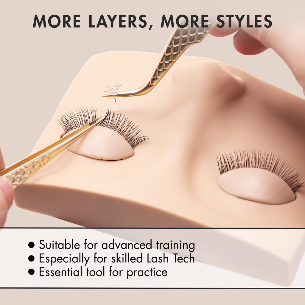 Embagol 6 Pairs Double-Layer Replacement Eyelids for Lash Extension Practice