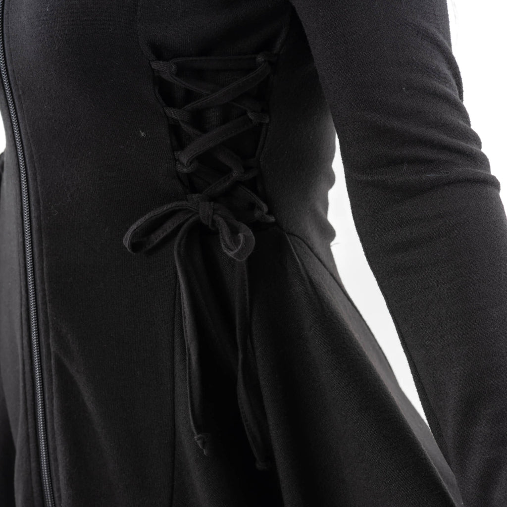 Innocent Lifestyle Emerson Hooded Cardigan with Cut Out Lace Up Feature