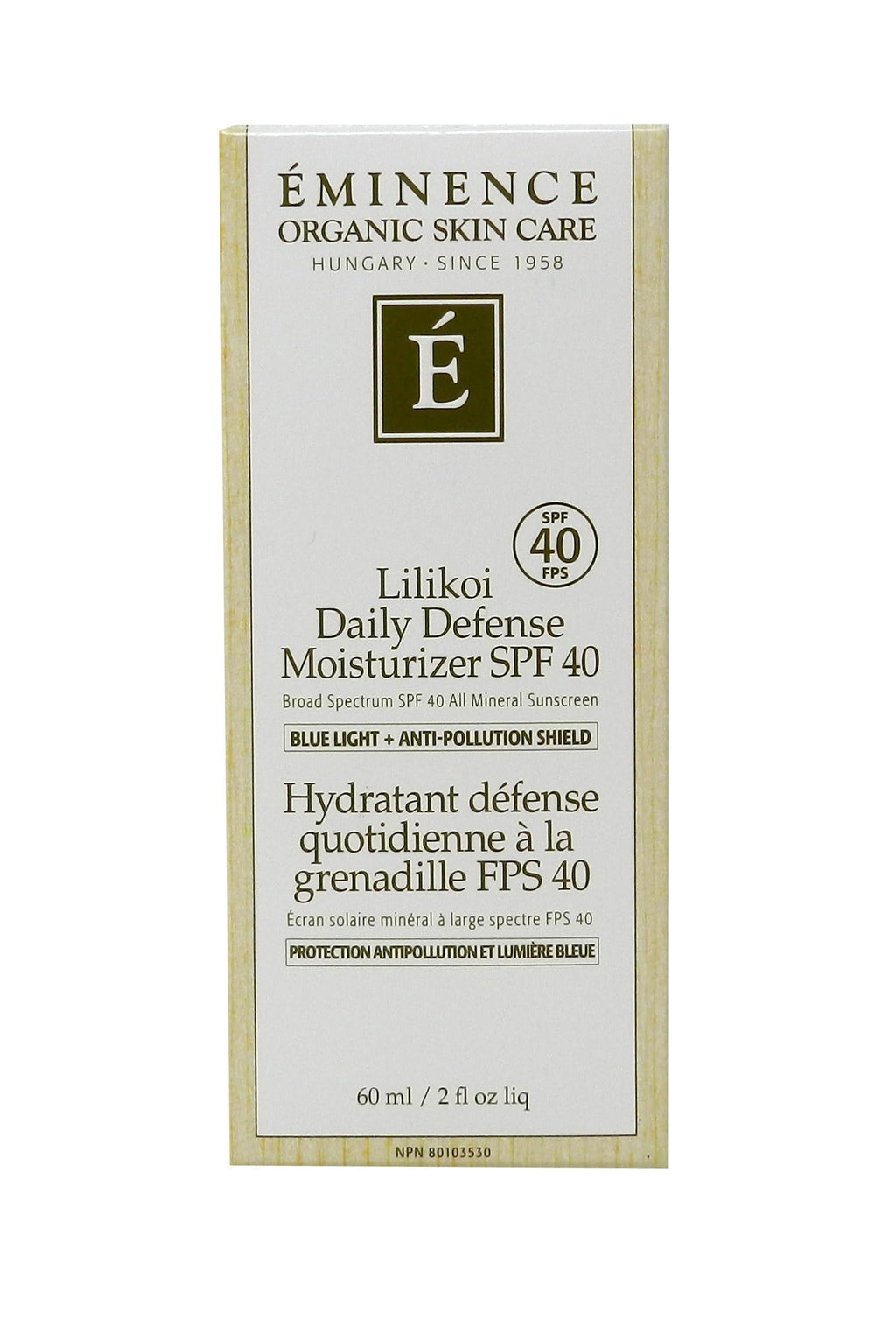 Eminence Lilikoi Daily Defense Moisturizer SPF 40 - Vanilla (2 oz)