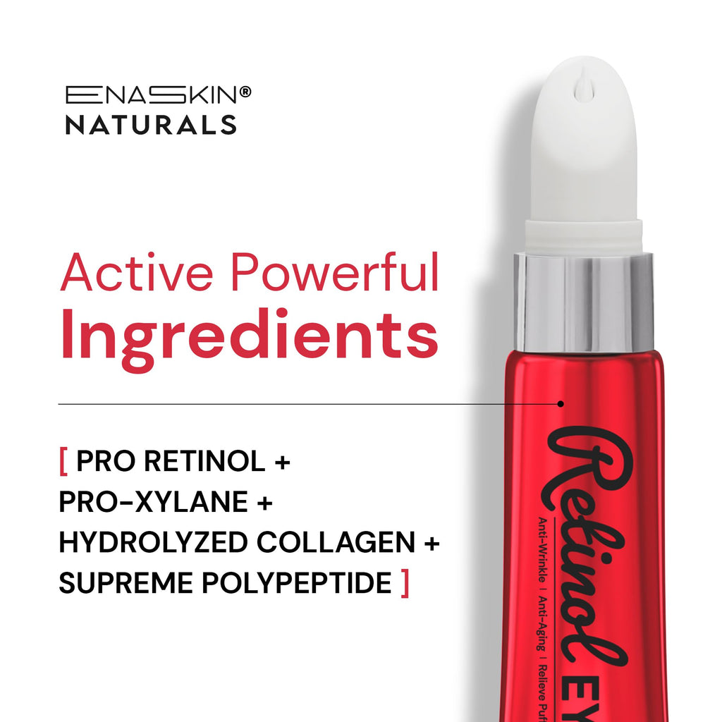 Enaskin Naturals Retinol Eye Cream – Anti-Aging Under Eye Treatment, Dark Circles & Puffiness, 0.85 fl oz