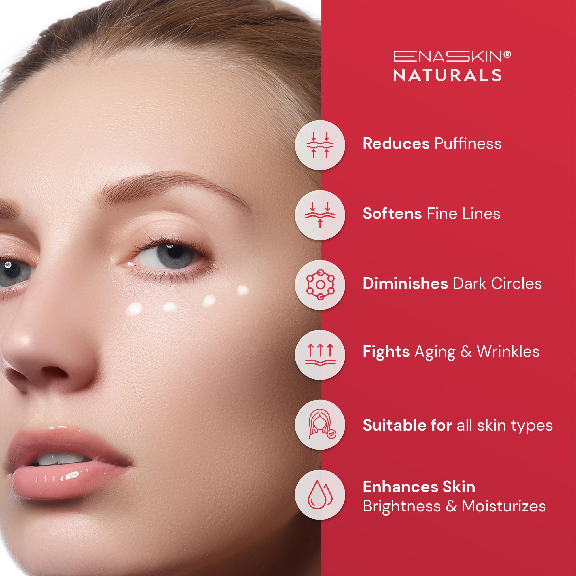 Enaskin Naturals Retinol Eye Cream – Anti-Aging Under Eye Treatment, Dark Circles & Puffiness, 0.85 fl oz