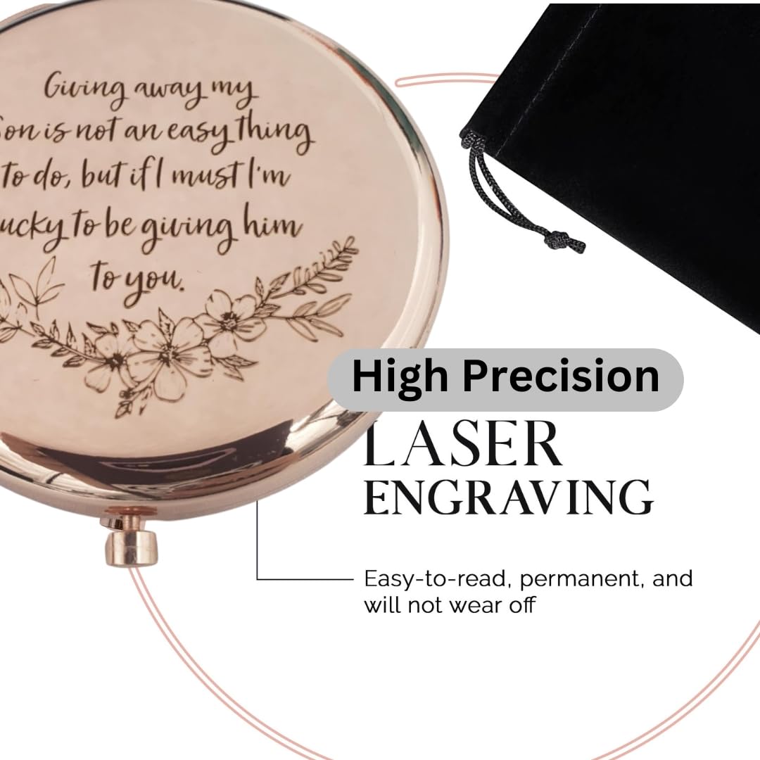 Enduring Gifts Rose Gold Compact Mirror – Bride Gift from Mother-in-Law
