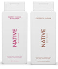 Energizing Essentials 1852 Bundle | Native Body Wash 2-Pack – Cherry & Vanilla Macaron + Coconut & Vanilla (18 oz each)