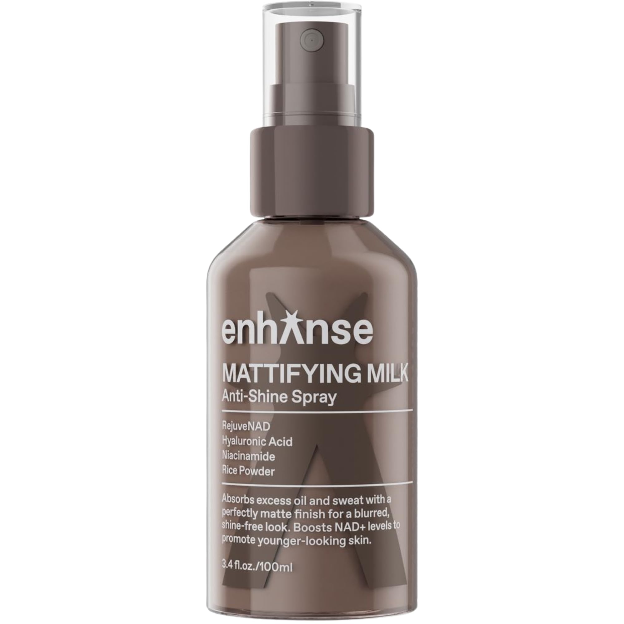 ENHANSE Mattifying Milk Anti Shine Spray for Men – Hydration, Rice Powder, RejuveNAD, 3.4 fl oz