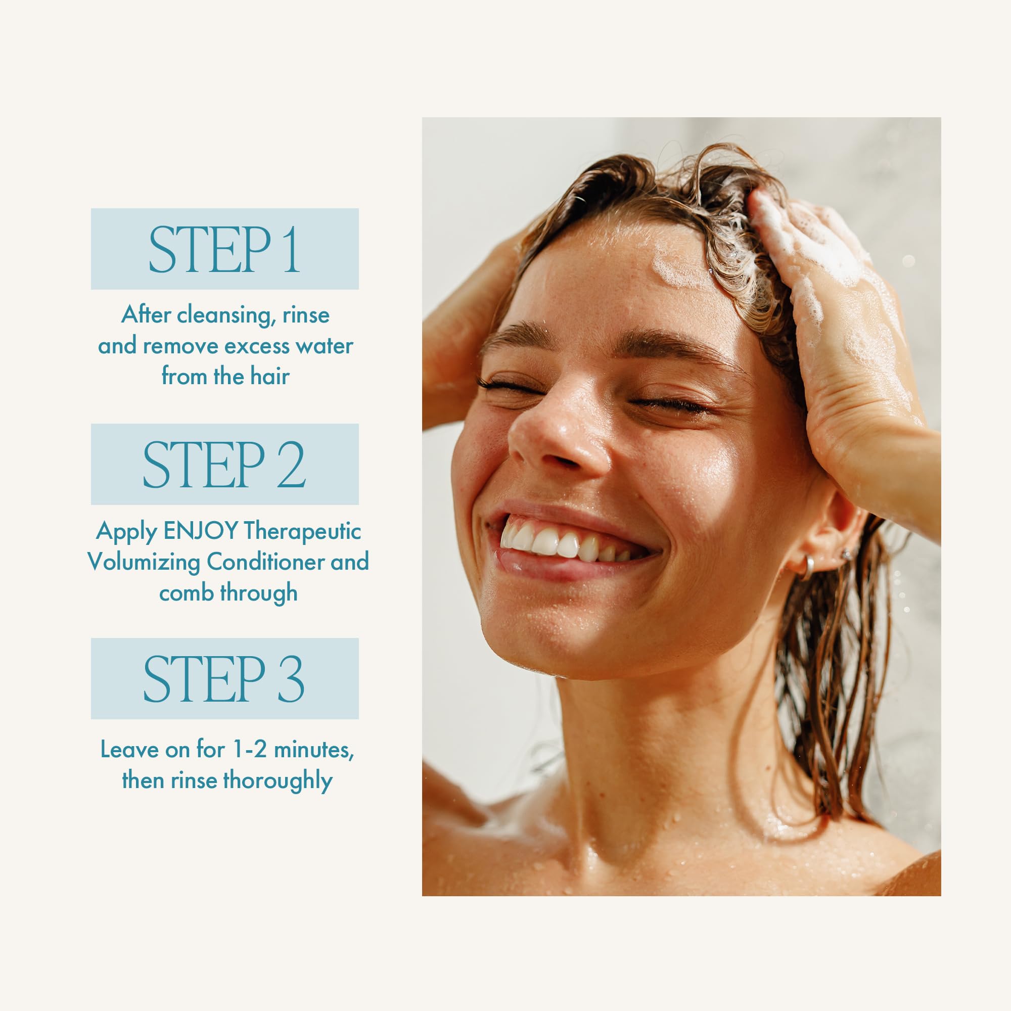Enjoy Therapeutic Volumizing Shampoo & Conditioner Duo for Fine & Thinning Hair – Peppermint & Menthol, 2-Pack