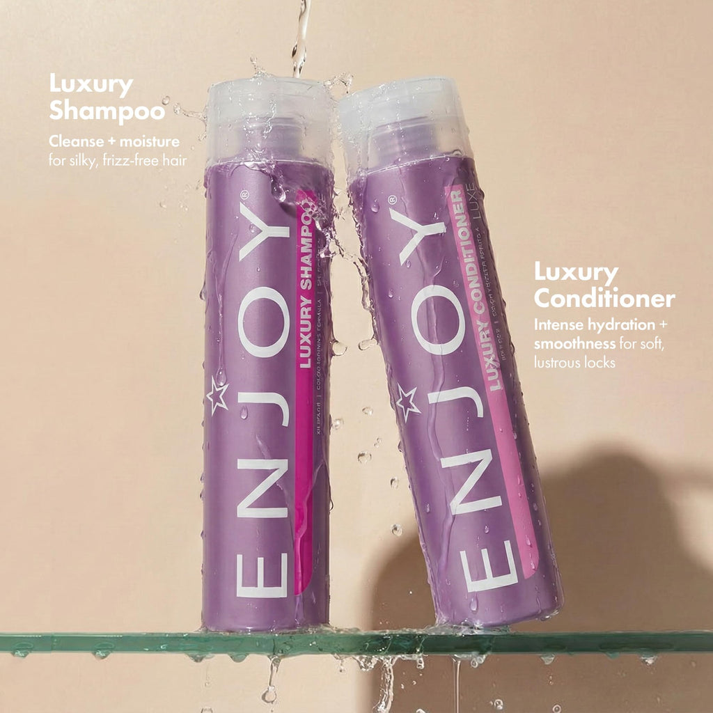 Enjoy Luxury Shampoo & Conditioner – Frizz Control, Sulfate-Free for Thick, Curly or Coarse Hair (33.8 fl oz)