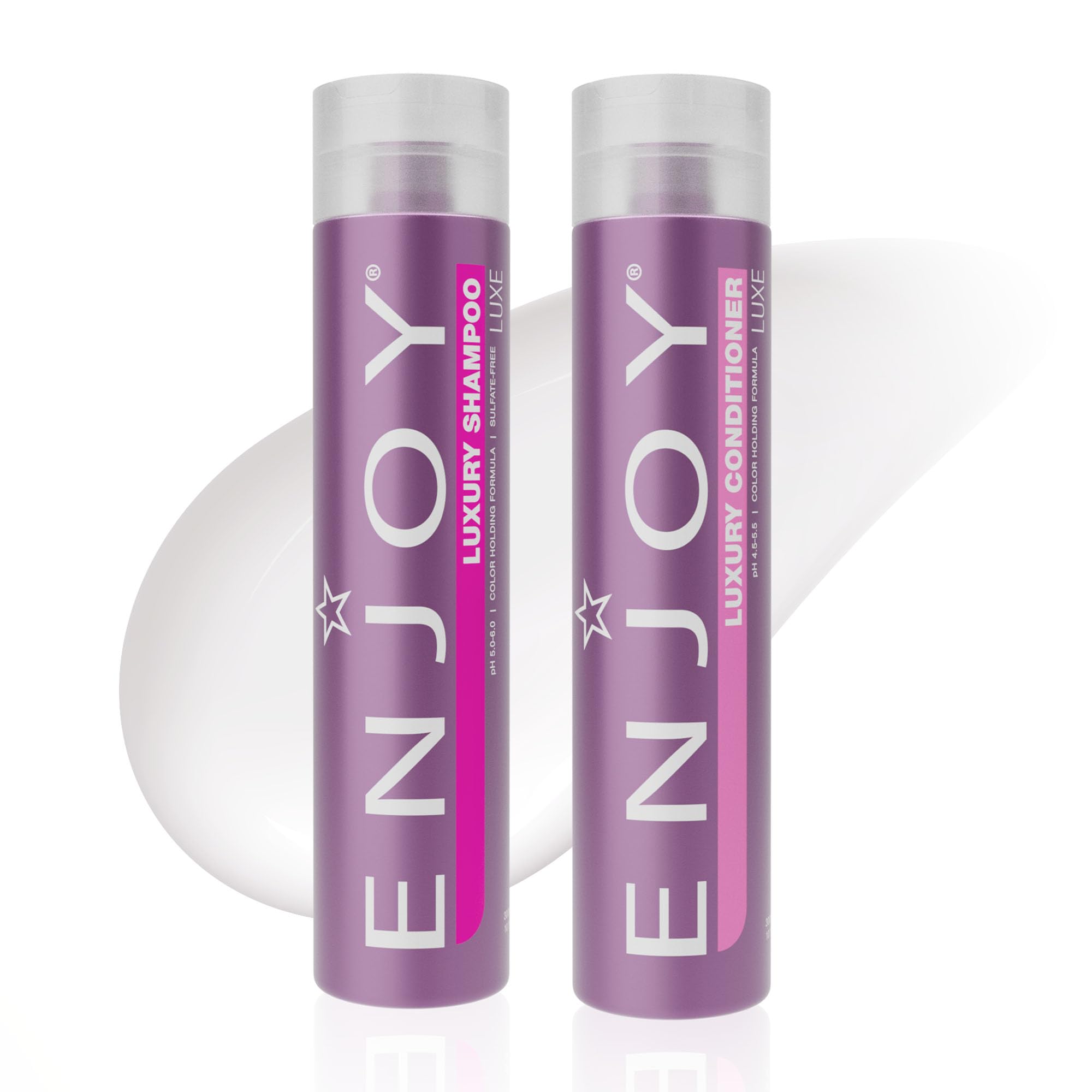 Enjoy Luxury Shampoo & Conditioner – Frizz Control, Moisture for Thick Curly Hair (Sulfate-Free, 10.1 Fl Oz)