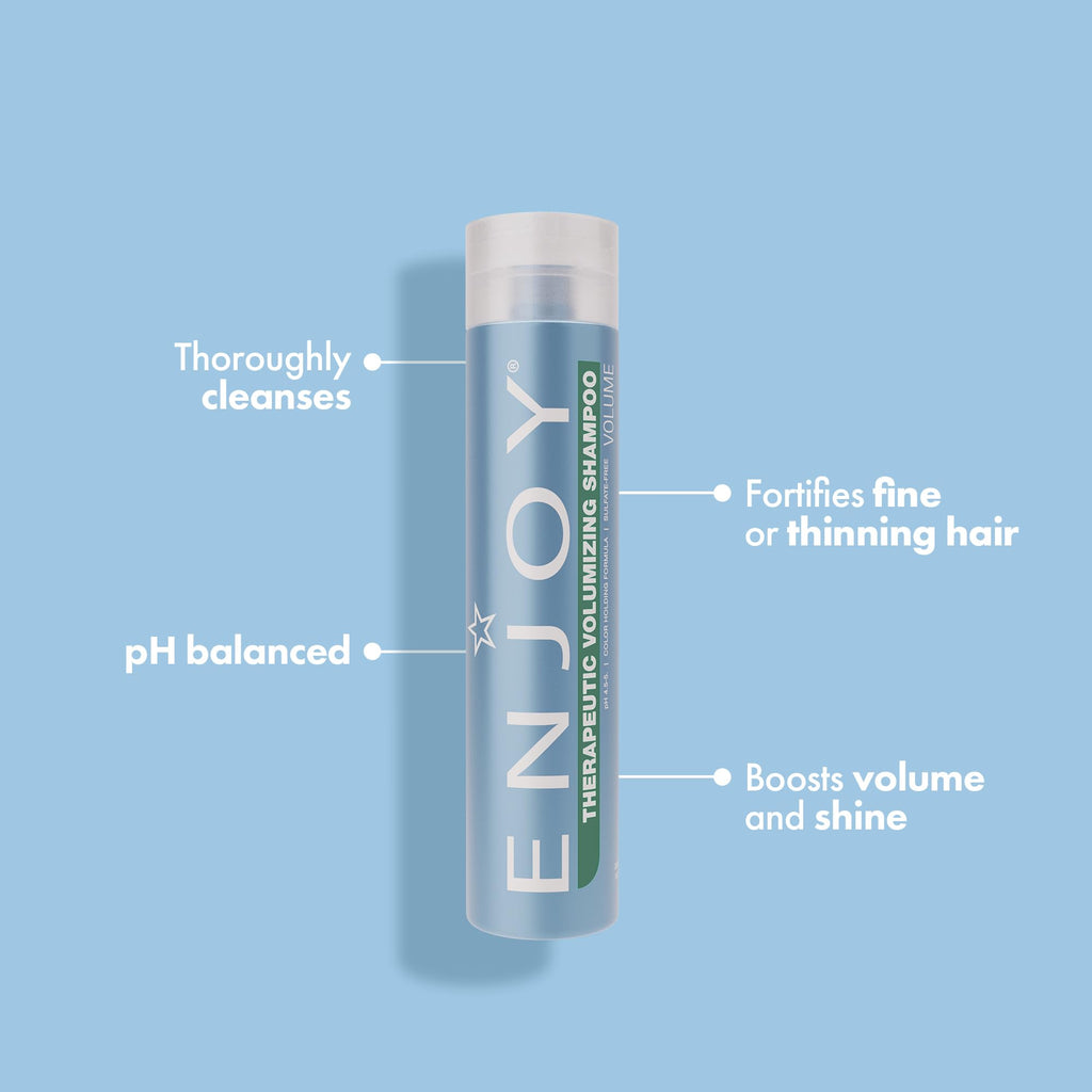 Enjoy Therapeutic Volumizing Shampoo & Conditioner Duo for Fine & Thinning Hair – Peppermint & Menthol, 2-Pack