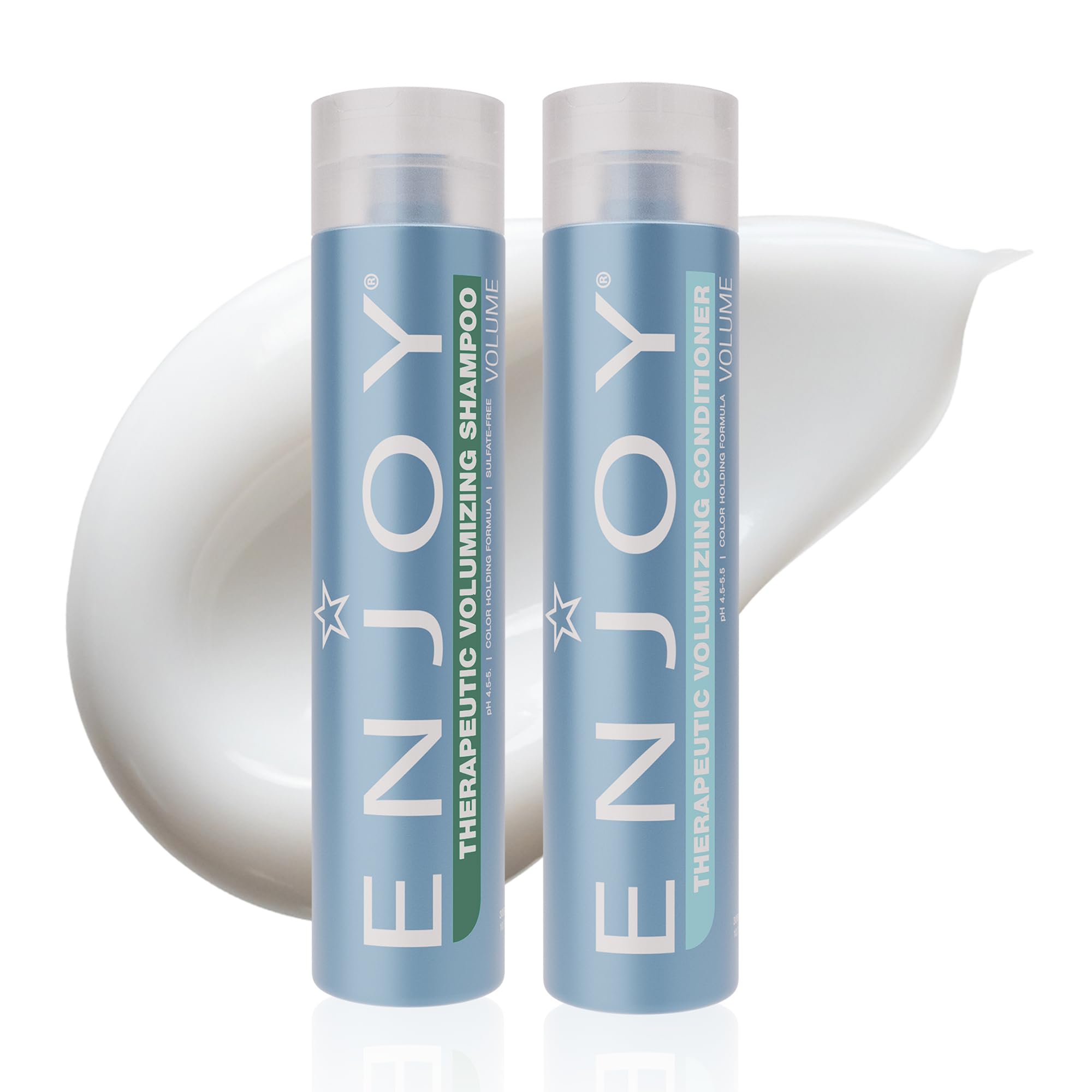 Enjoy Therapeutic Volumizing Shampoo & Conditioner Duo for Fine & Thinning Hair – Peppermint & Menthol, 2-Pack