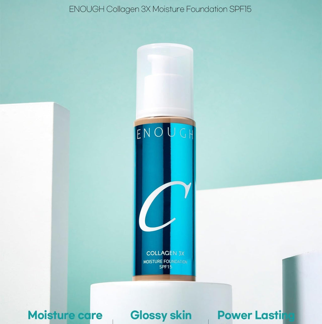 Enough Collagen 3X Moisture Foundation SPF 15 – Full Coverage Korean Tinted Moisturizer in Natural Beige #23N (3.38 fl oz)