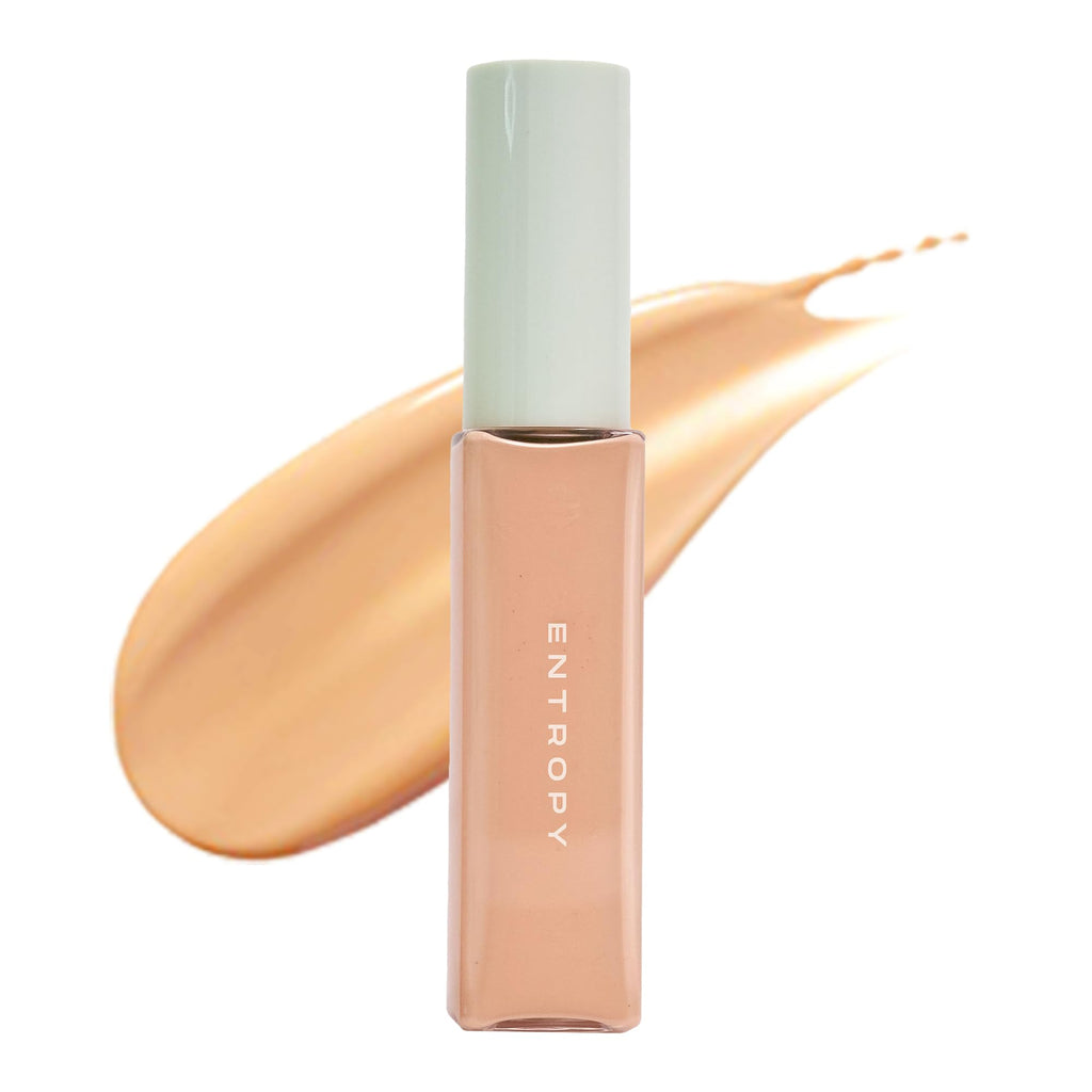 ENTROPY MAKE UP Organza Fit Spatula Foundation – Sheer to Medium Coverage, Built-In Spatula, Natural Finish