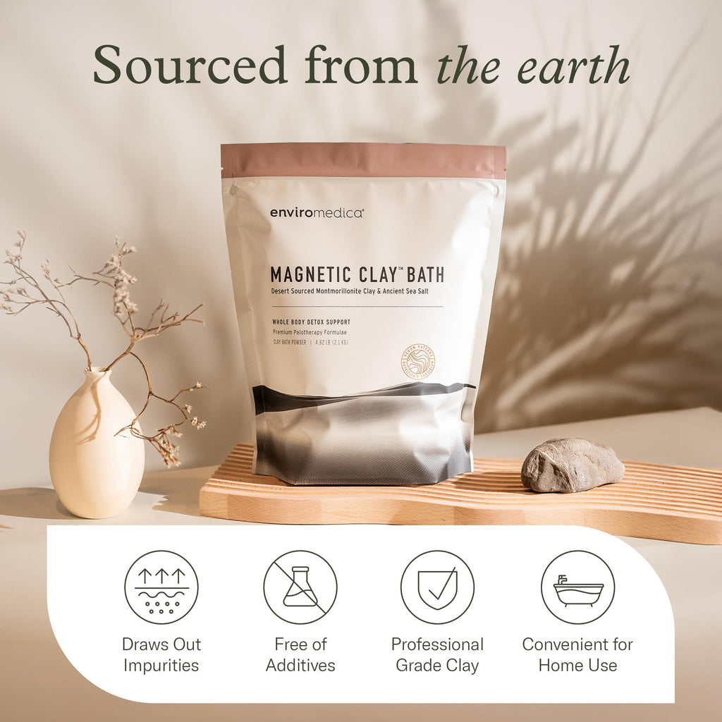 Enviromedica Magnetic Bentonite Clay Bath – 500g with Himalayan Salt | Purifying Bath Soak, Body & Face