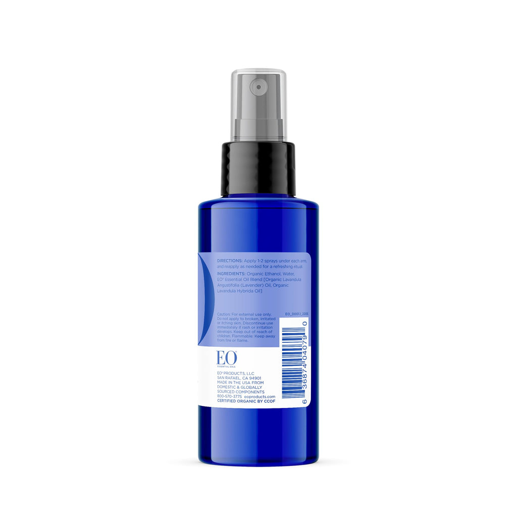 EO Organic Deodorant Spray with Lavender — 4 oz x3, Plant-Based, Aluminum-Free