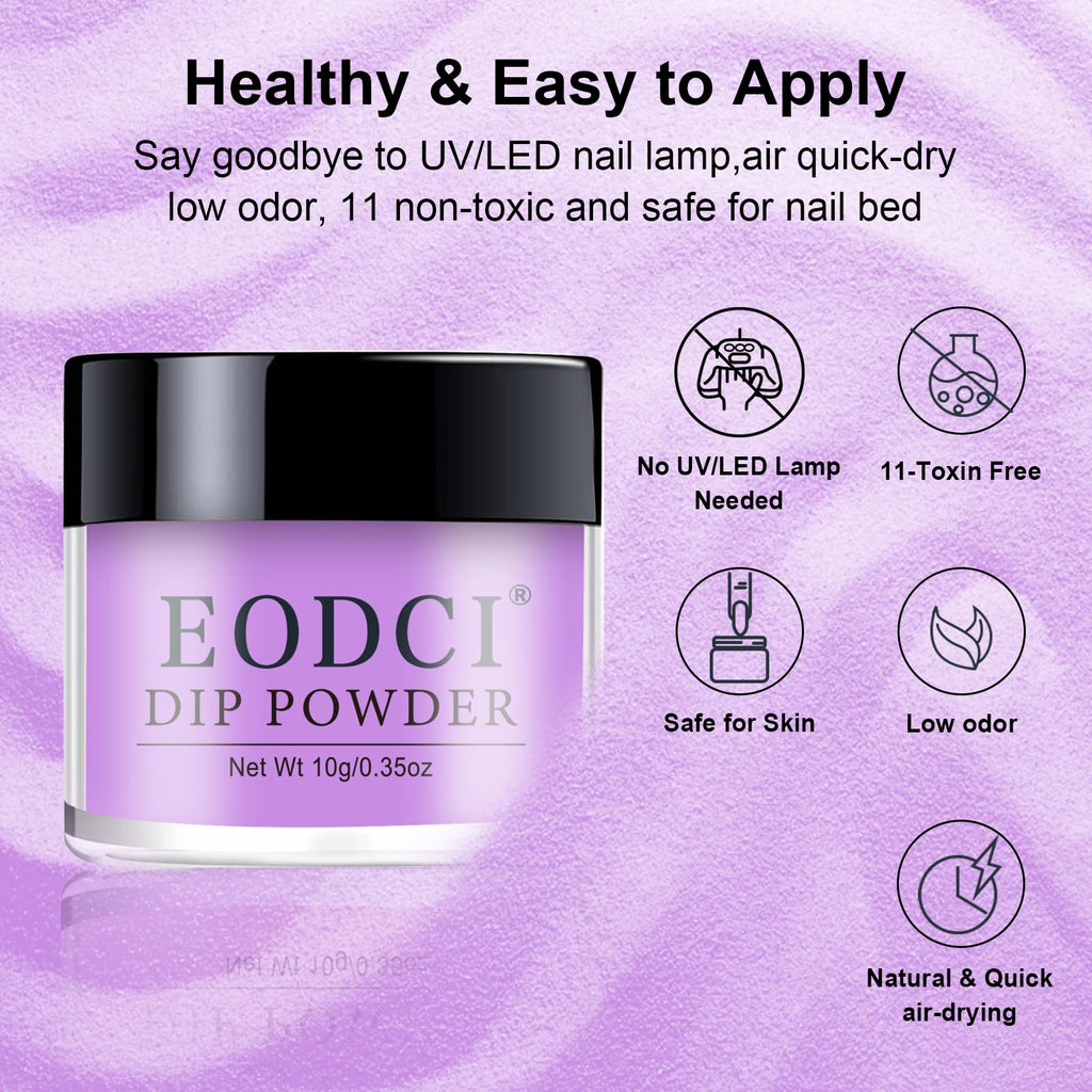 EODCI 31 Pcs Dip Powder Nail Kit – 20 Colors, No Lamp Needed, Top/Base Coat & Activator