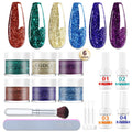 eodci 12-Piece Dip Powder Nail Kit Starter – 6 Colors, Base & Top Coat, No Lamp Needed
