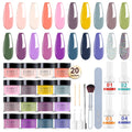 EODCI 31 Pcs Dip Powder Nail Kit – 20 Colors, No Lamp Needed, Top/Base Coat & Activator