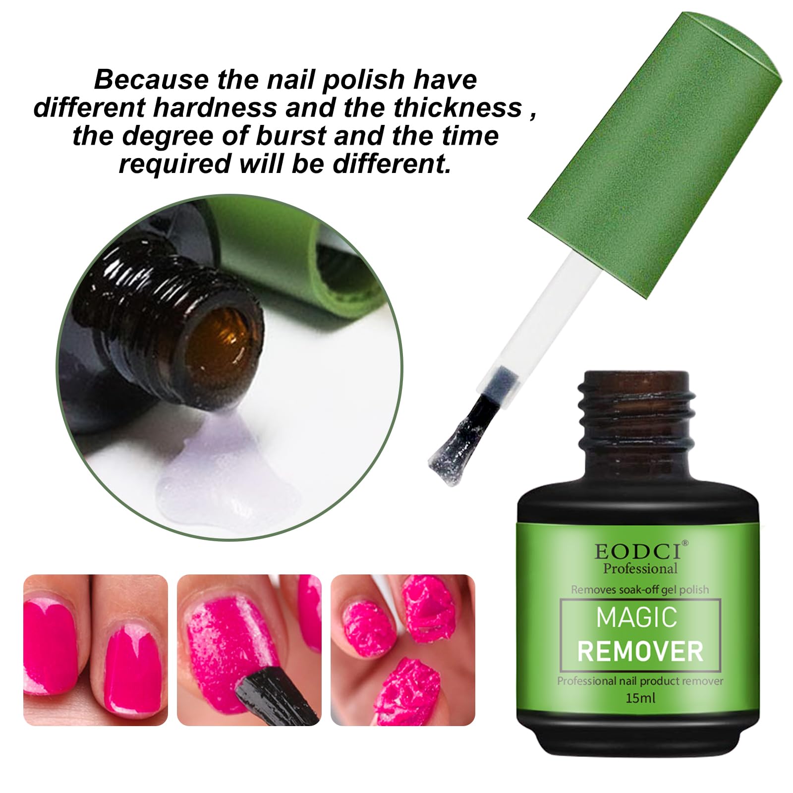 Eodci 3-Piece Magic Nail Polish Remover Set – Quick Soak-Off Gel Polish Remover