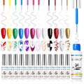 eodci Nail Art Gel Liner Set – 12 Vibrant Colors for Swirl, French Tip & DIY Nails (Soak-Off)