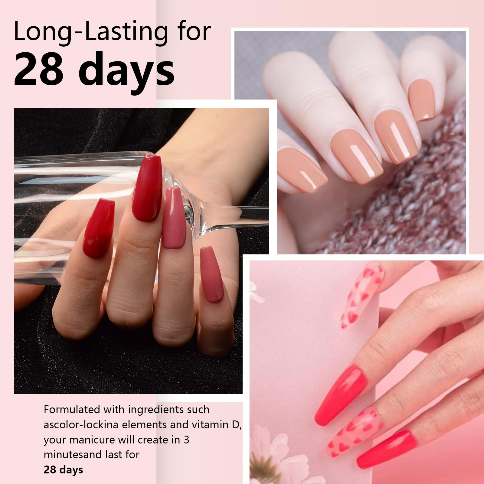 Eodci 12-Pcs Dip Powder Nail Kit Starter — 6 Nude Colors, No Lamp Needed