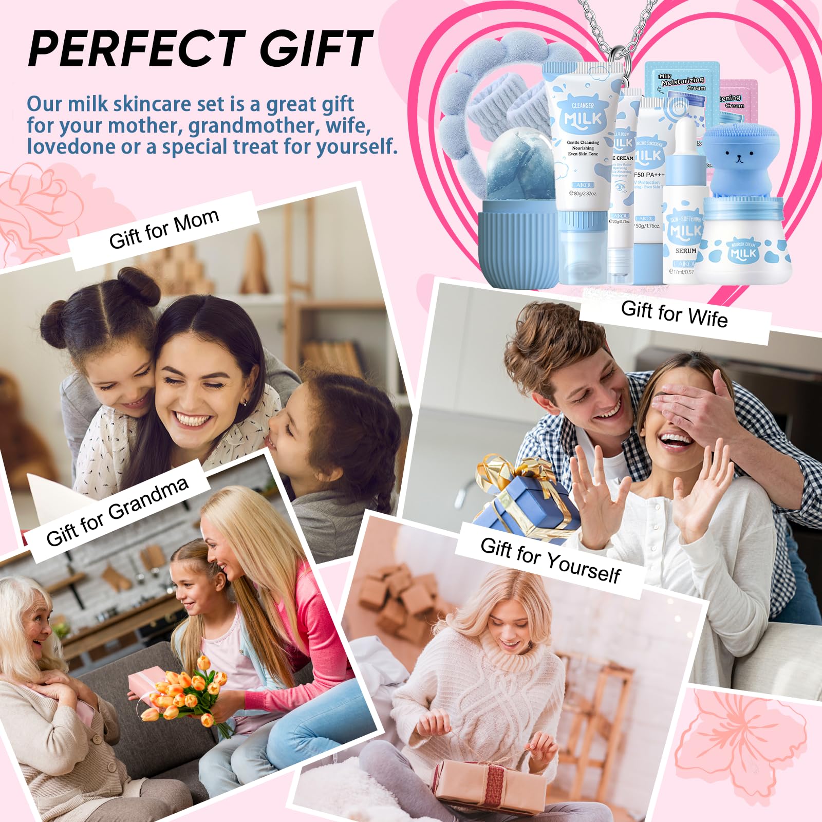 EONFAVE Milk Skin Care Set — Teen Skincare Kit & Gift for Girls 10-12 and Women
