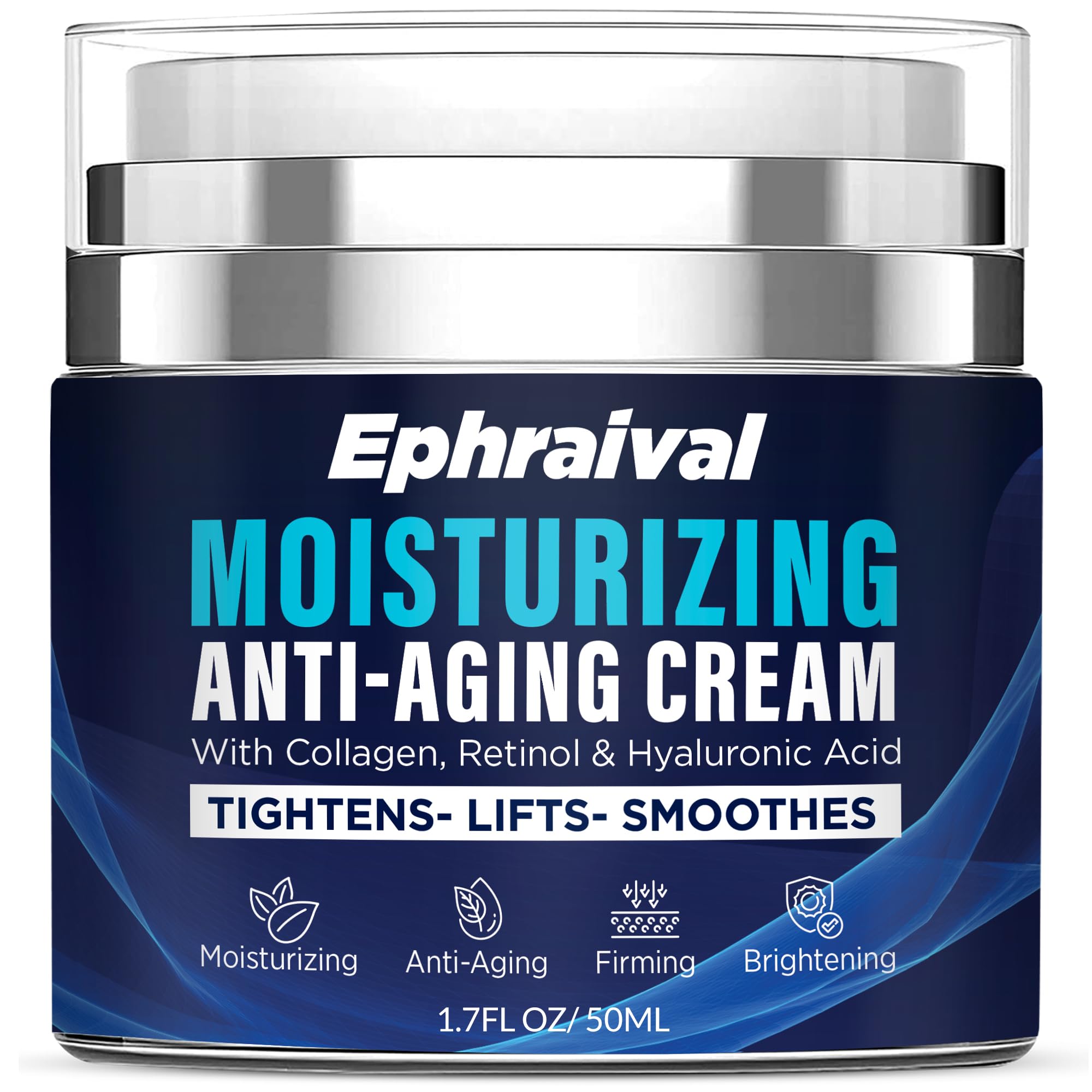Ephraival Retinol Anti-Aging Cream for Men – Hyaluronic Acid & Peptides, Lightweight 1.7 fl oz