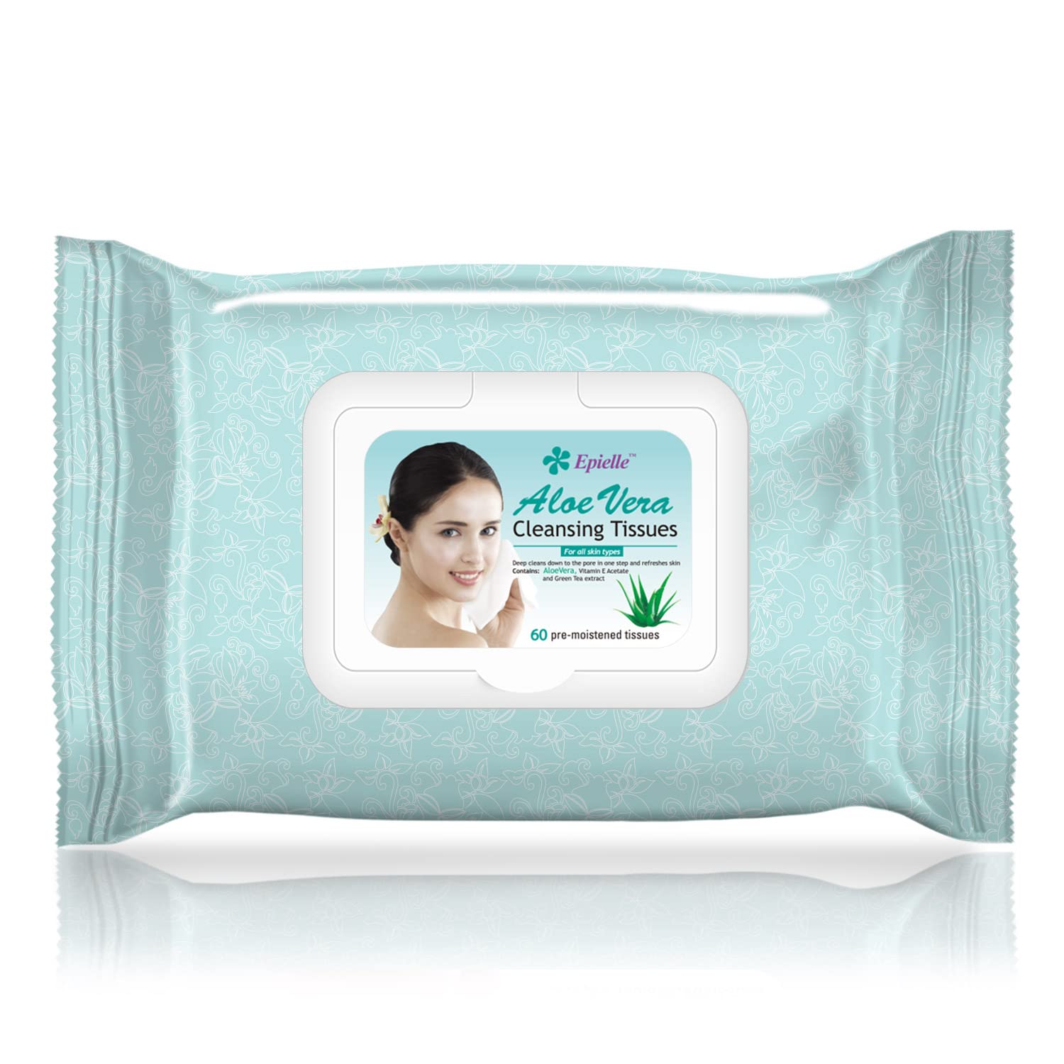 Epielle Makeup Remover Wipes - Gentle Collagen-Infused Cleanser, Remove Waterproof Mascara, Cucumber & Argan Oil, 60 Count (Pack of 4)