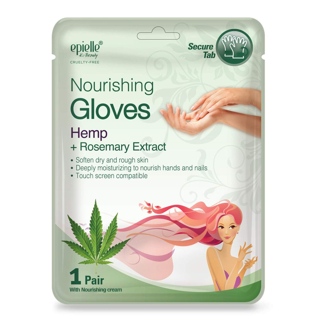 Epielle Nourishing Hand Mask – Hemp & Rosemary Deep Moisturizing Gloves (6 Pairs)