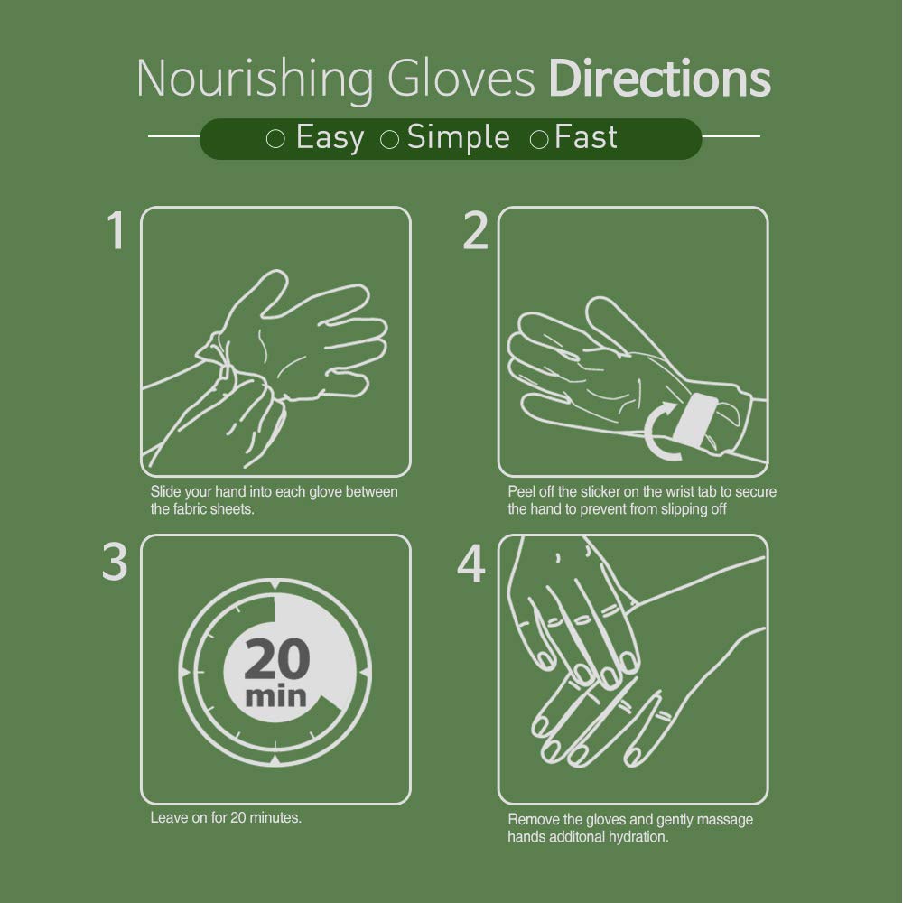 Epielle Nourishing Hand Mask – Hemp & Rosemary Deep Moisturizing Gloves (6 Pairs)