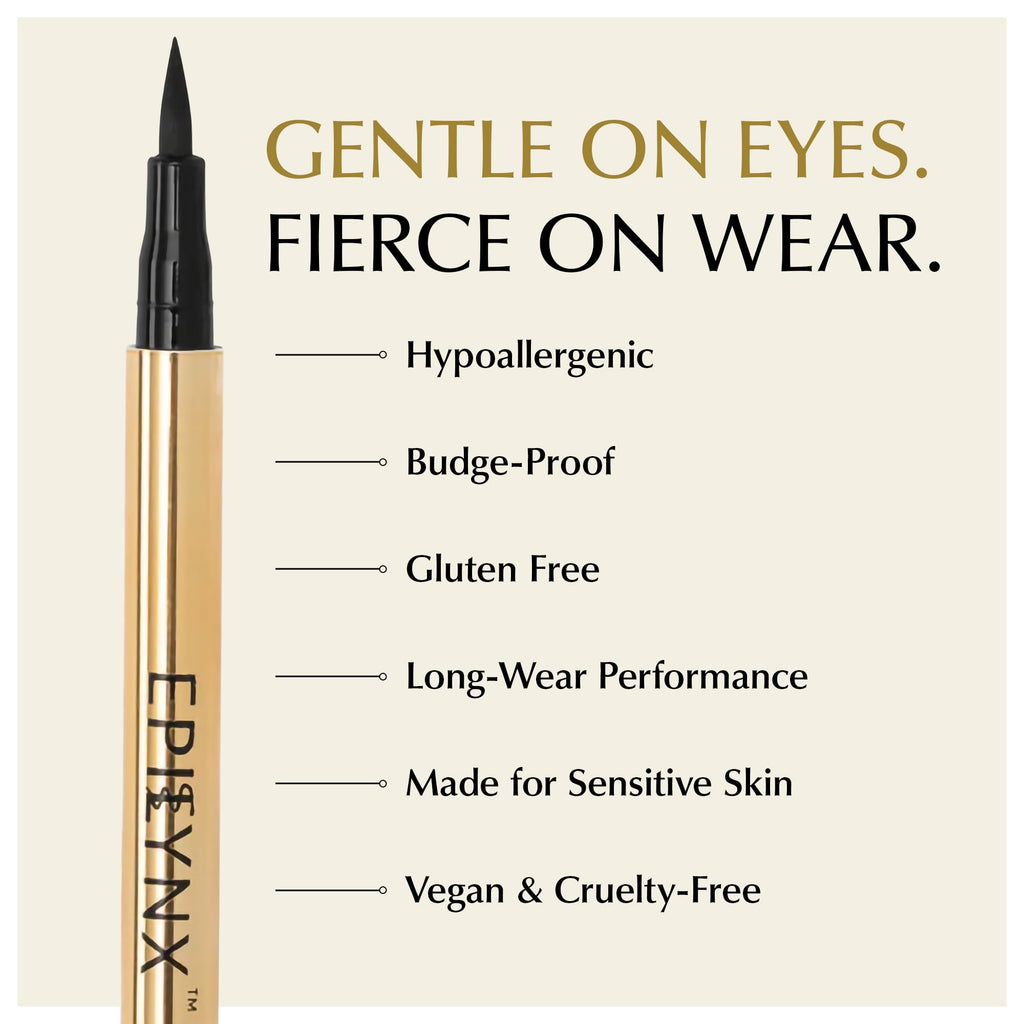EPILYNX Liquid Eyeliner – Hypoallergenic, Waterproof, Vegan, Ultra-Fine Brush Tip (2mL)