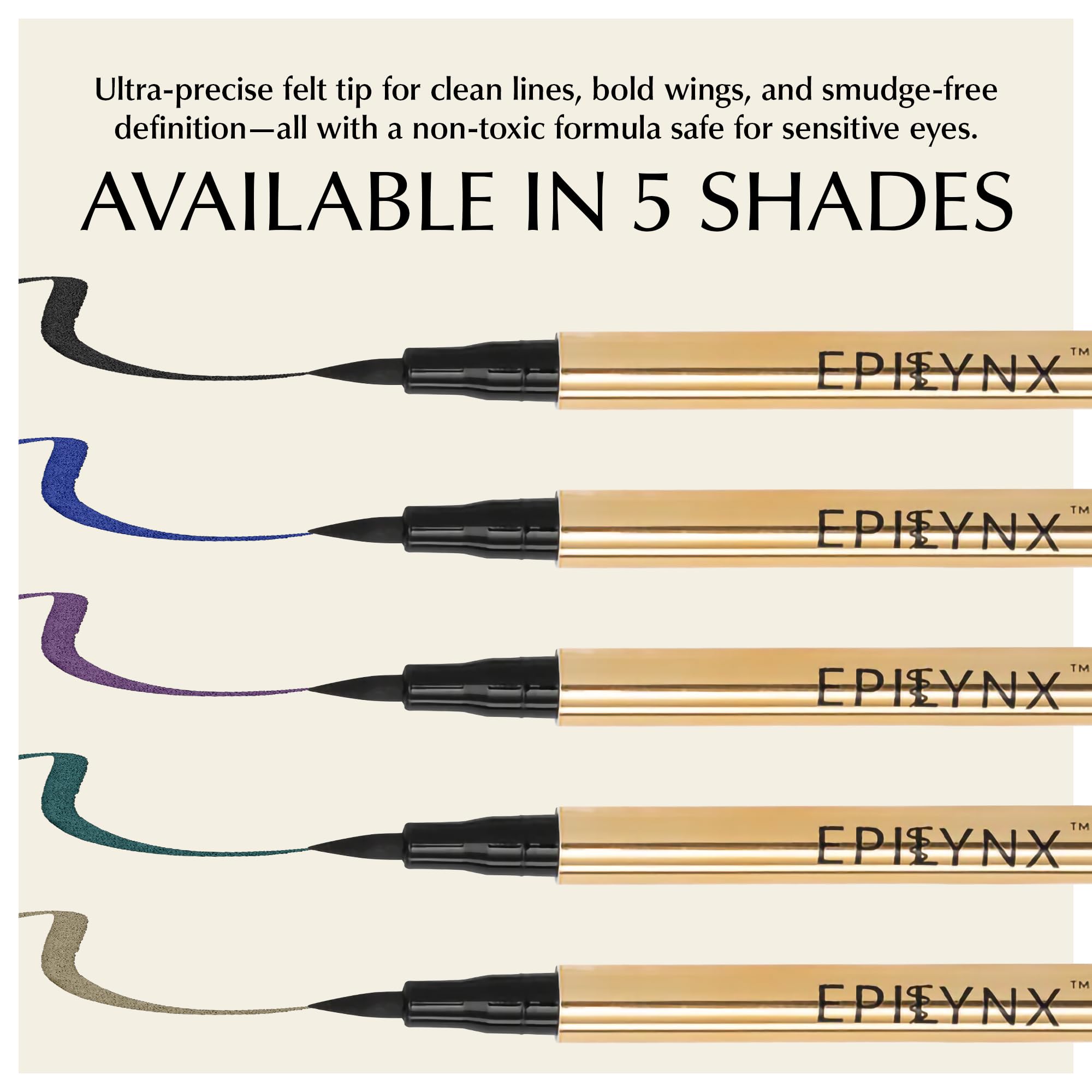EPILYNX Liquid Eyeliner - Hypoallergenic, Waterproof, Vegan, Purple, 2mL