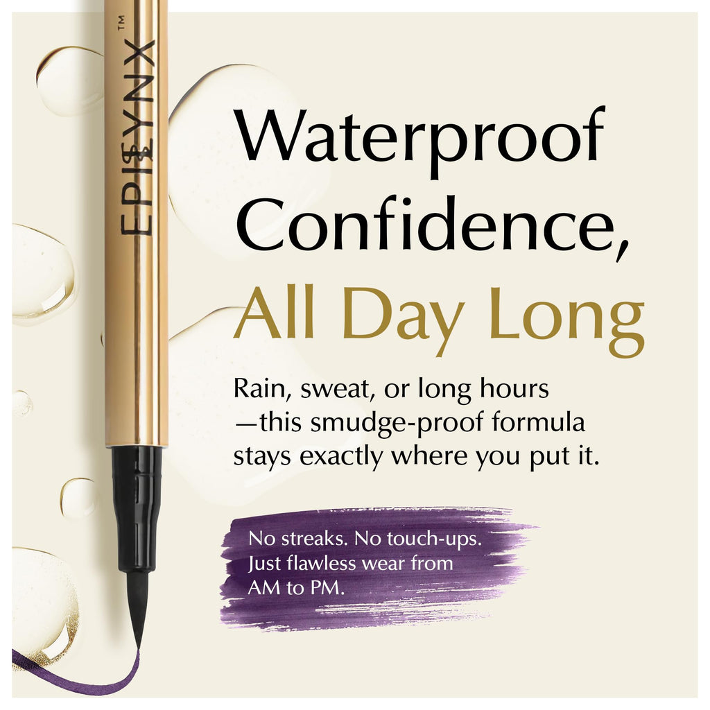 EPILYNX Liquid Eyeliner - Hypoallergenic, Waterproof, Vegan, Purple, 2mL
