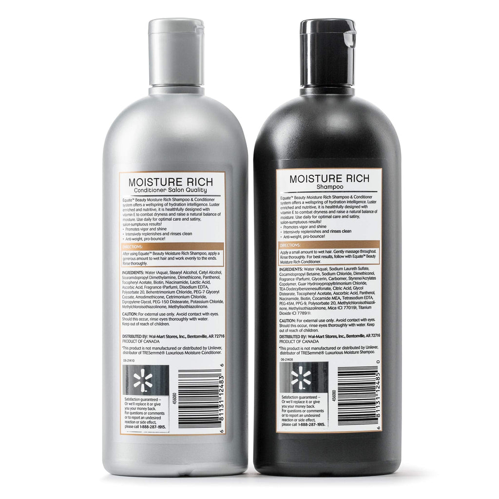 Equate Beauty Moisture Rich Shampoo & Conditioner, 28 fl oz – Pack of 2