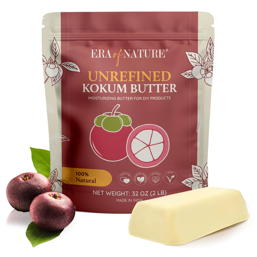 Era of Nature Kokum Butter Raw – 32 oz | Pure Unrefined Butter for DIY Skincare