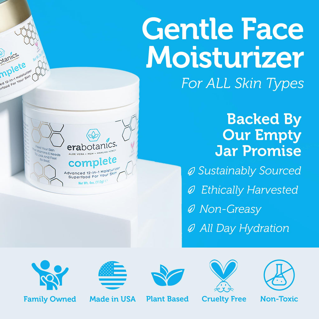 Era Organics Face Moisturizer Cream – 12-in-1 Hydration with Manuka Honey & Hyaluronic Acid