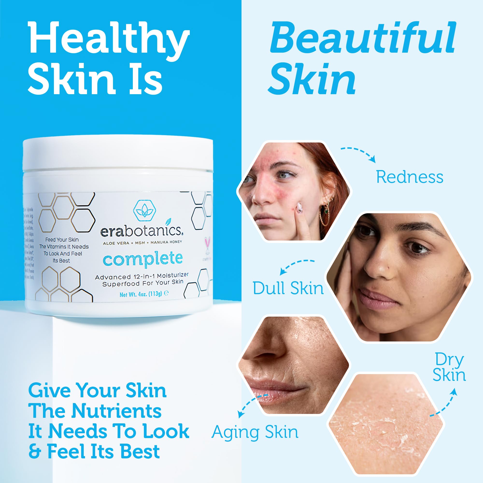 Era Organics Face Moisturizer Cream – 12-in-1 Hydration with Manuka Honey & Hyaluronic Acid