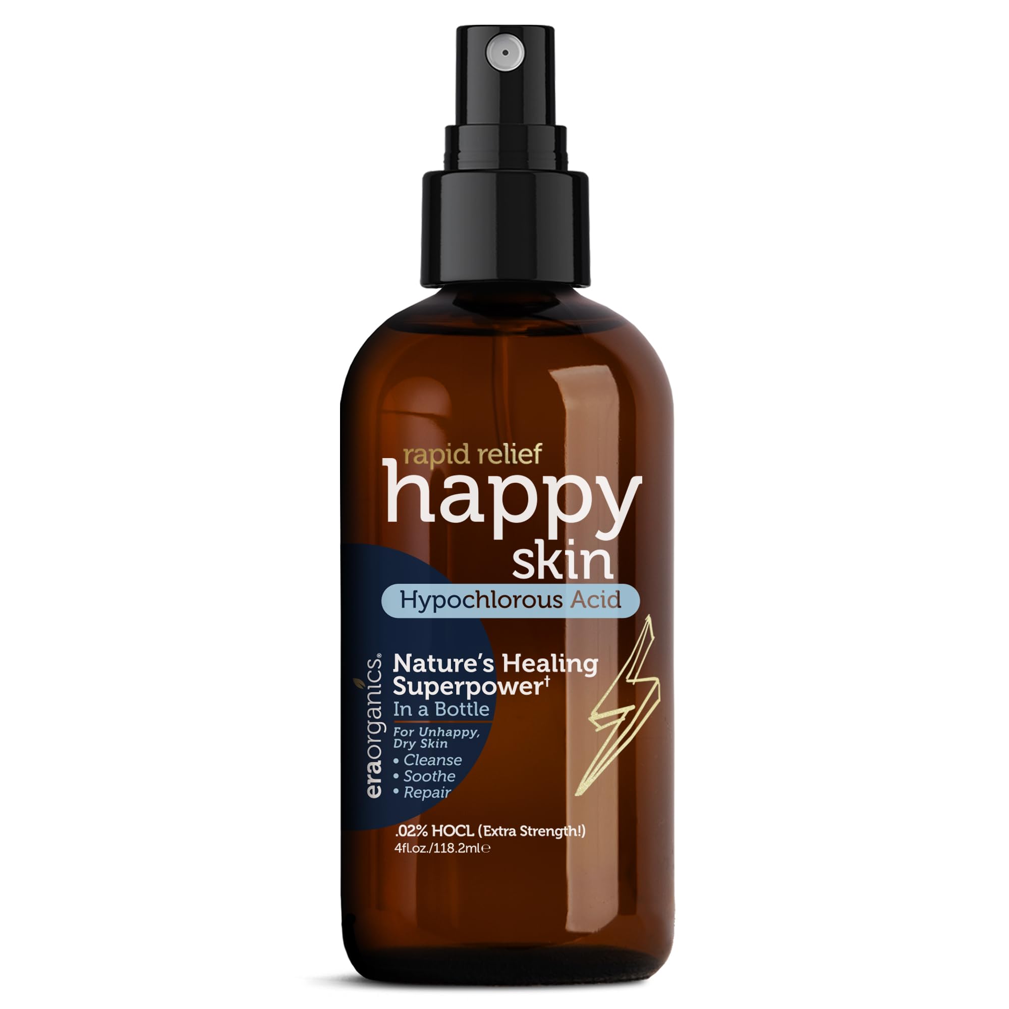 Era Organics Happy Skin HOCl Spray – Extra Strength Gentle Face Cleanser for Acne, Dry & Sensitive Skin | 4 oz