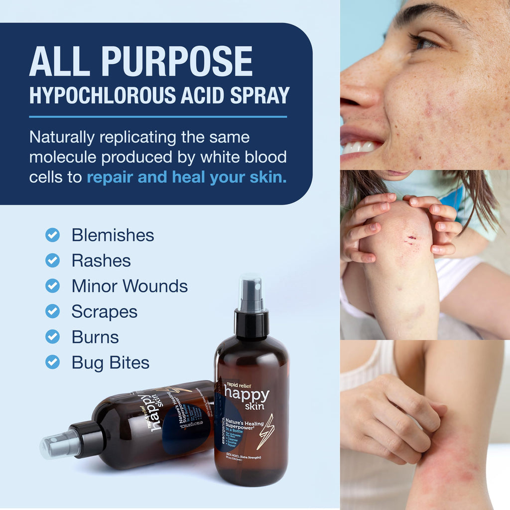 Era Organics Happy Skin HOCl Spray – Travel-Size Face & Body Cleansing Toner (2oz)
