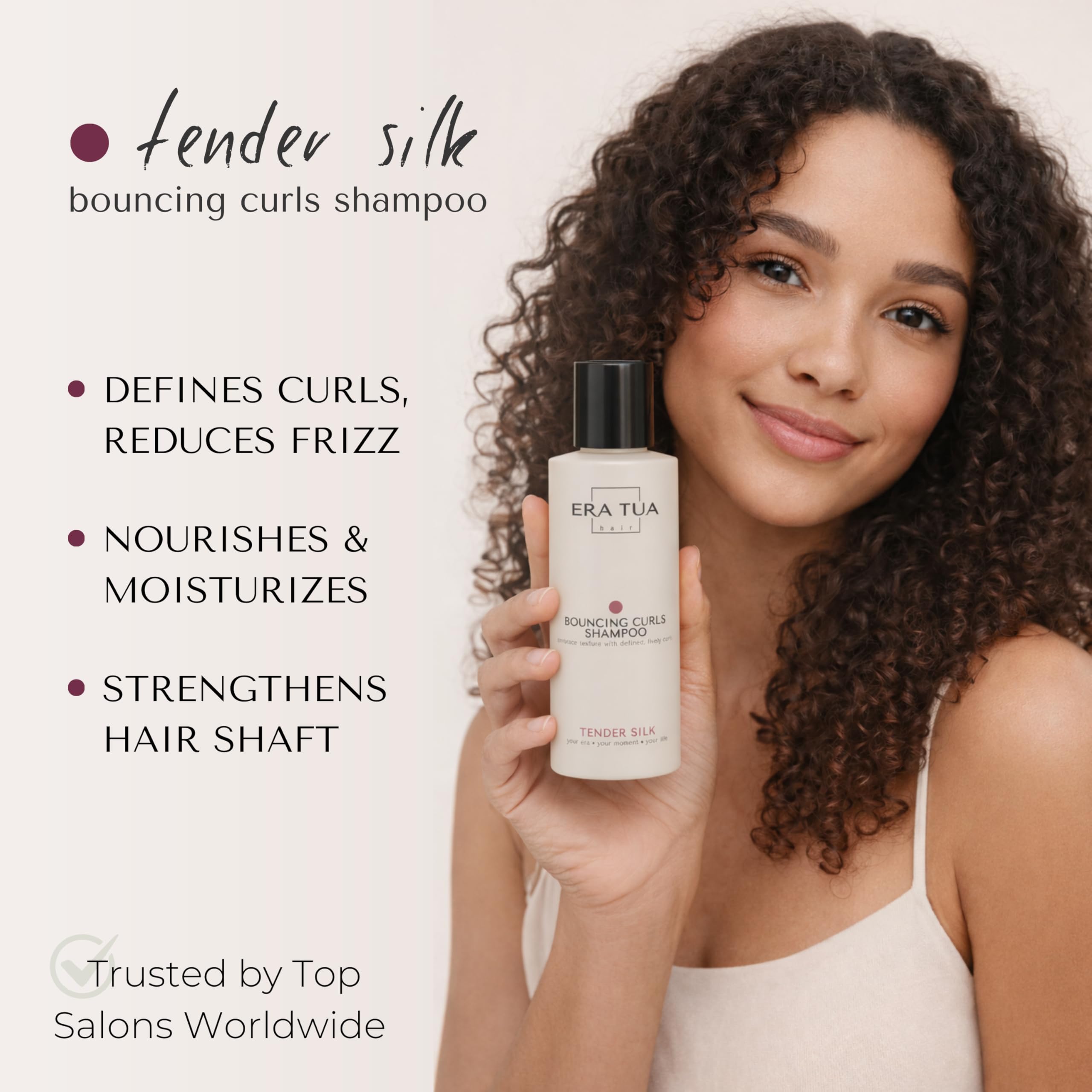 ERA TUA Tender Silk Bouncing Curls Shampoo — Dutch Made, Sulfate-Free for Curly Hair, 250 ml