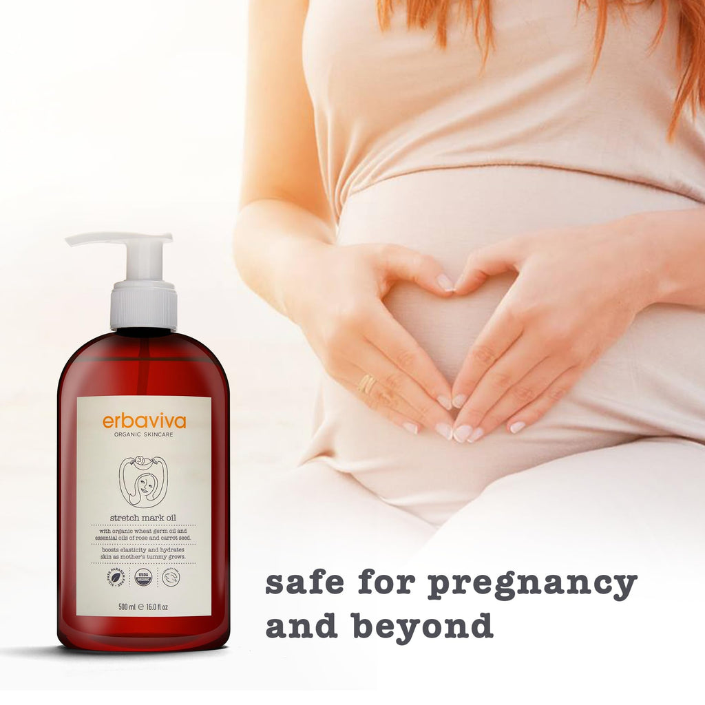 Erbaviva Organic Stretch Mark Oil for Pregnancy – 16 oz
