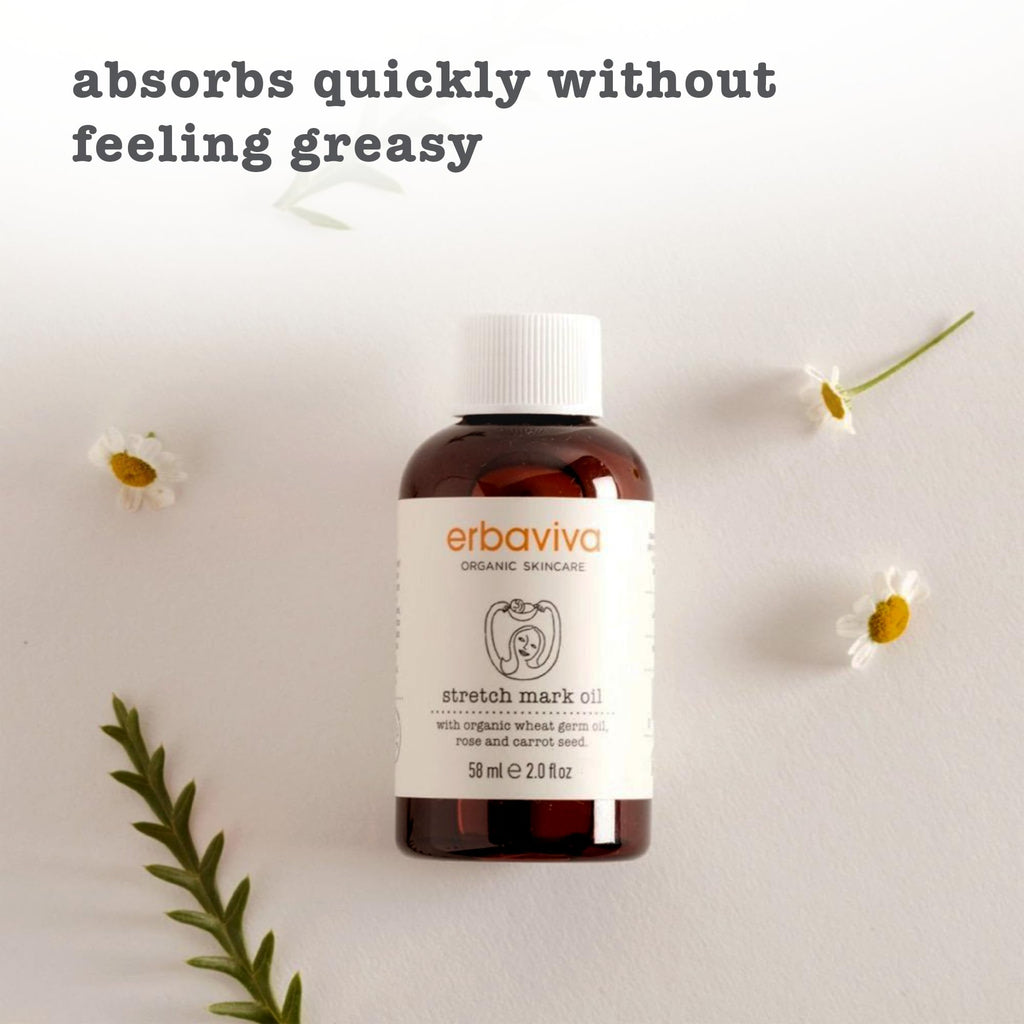 Erbaviva Stretch Mark Oil – Travel Size 2 oz | Organic Belly & Body Oil