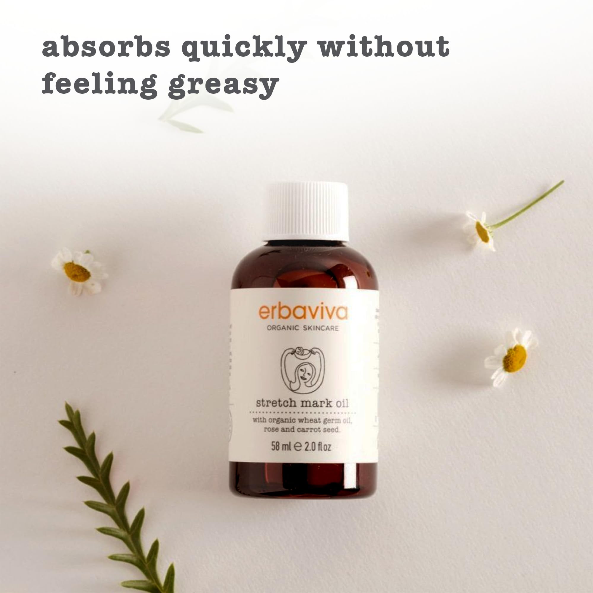 Erbaviva Stretch Mark Oil – Travel Size 2 oz | Organic Belly & Body Oil