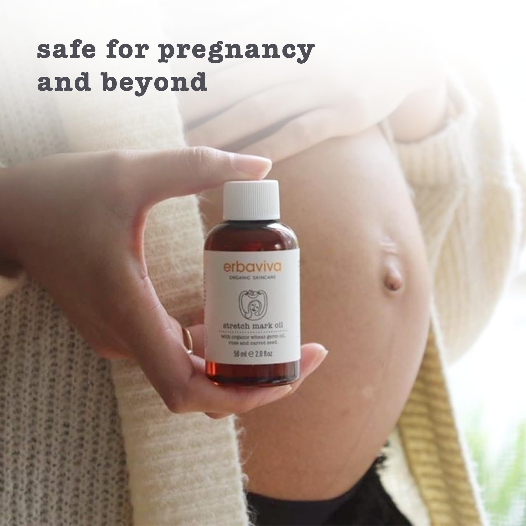 Erbaviva Stretch Mark Oil – Travel Size 2 oz | Organic Belly & Body Oil